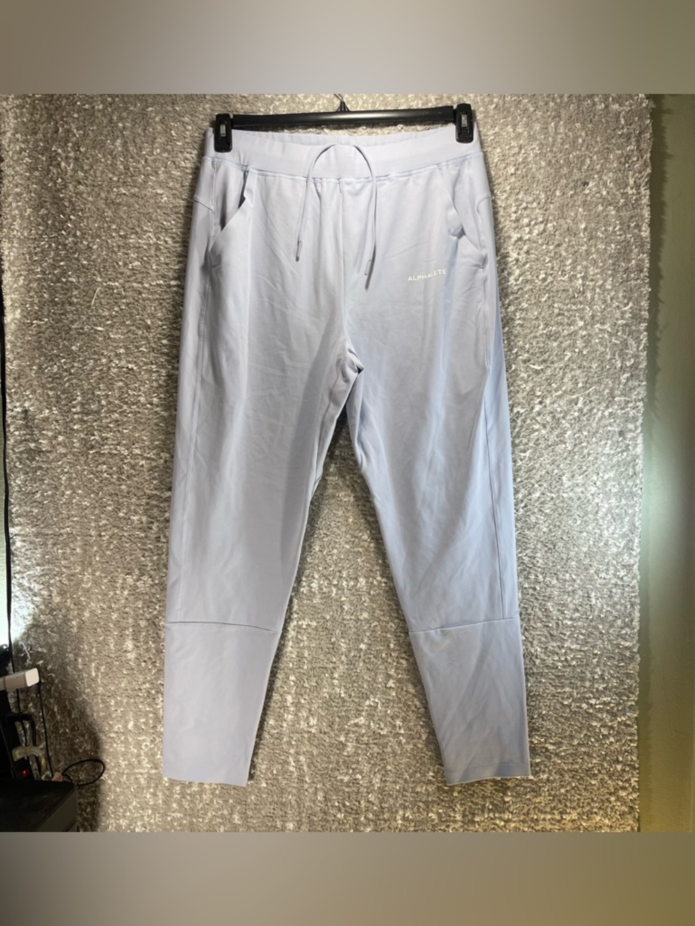Alphalete Mens Athletic Pants Sz XL‎ Gray Blue Nylon Spandex Stretch Gym Workout